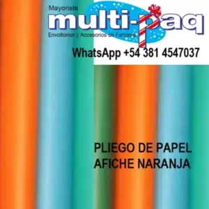 PLIEGO DE PAPEL AFICHE NARANJA