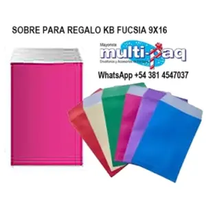 SOBRE PARA REGALO KB FUCSIA 9X16