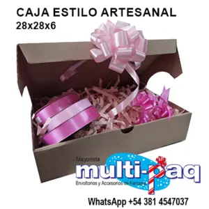 CAJA ARTESANÍAS CON BISAGRA 28X28X6CM