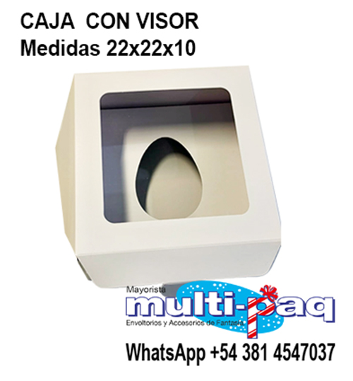 CAJA PASCUA BLANCA CON VISOR 22X22X10