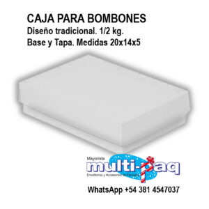 CAJA RECTANGULAR BLANCA BASE Y TAPA