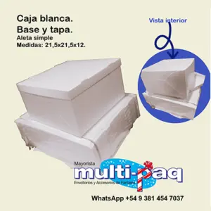CAJA BASE Y TAPA CARTULINA SIMPLE BLANCA 21