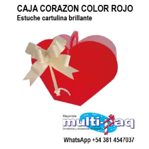 CAJA CORAZON COLOR ROJO
