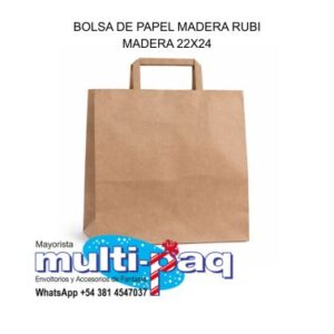 BOLSA DE PAPEL KRAFT MADERA 22X24