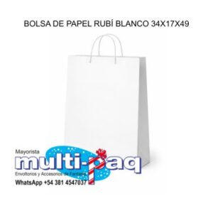 BOLSA DE PAPEL RUBÍ BLANCO 34X17X49