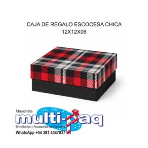 CAJA DE REGALO ESCOCESA CHICA 12X12X06