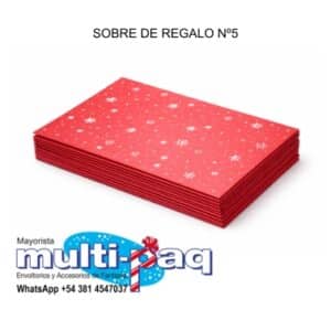 SOBRE N°5 ESTRELLA ROJO SIN ADHESIVO X100