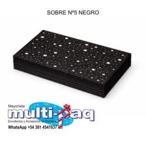 SOBRE N°5 ESTRELLA NEGRO SIN ADHESIVO X100