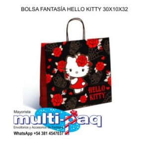 BOLSA FANTASÍA HELLO KITTY 32X10X30
