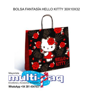 BOLSA FANTASÍA HELLO KITTY 32X10X30