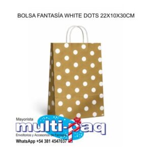 BOLSA FANTASÍA WHITE DOTS 22X10X30CM