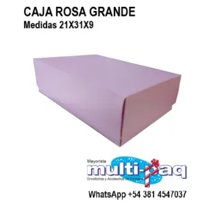 CAJA REGALO ROSA GRANDE 21X31X09 CM