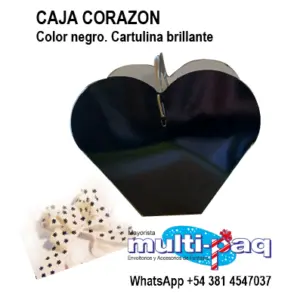 CAJA CORAZON COLOR NEGRO