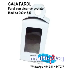 CAJA FAROL 9X9X15.5 C/ VISOR DE ACETATO