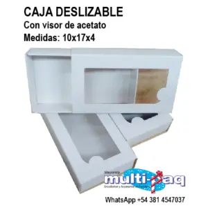 CAJA DESLIZABLE 10X17X4 C/ VISOR DE ACETATO