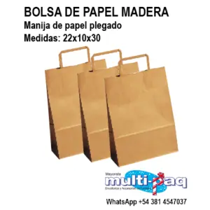 BOLSA DE PAPEL MADERA 22 X 30*