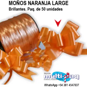 MOÑO MAGICO NARANJA BRILLANTE LARGE
