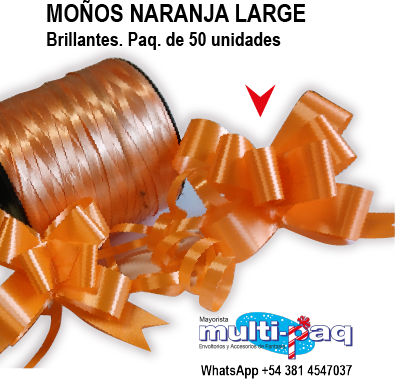 MOÑO MAGICO NARANJA BRILLANTE LARGE
