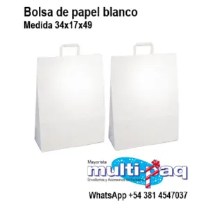 BOLSA DE PAPEL BLANCO 34X17X49