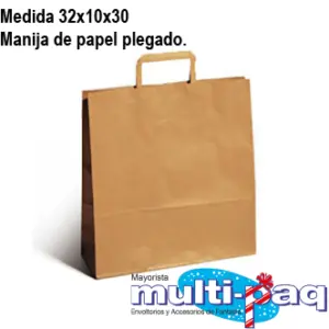 BOLSA DE PAPEL MADERA 32X10X30
