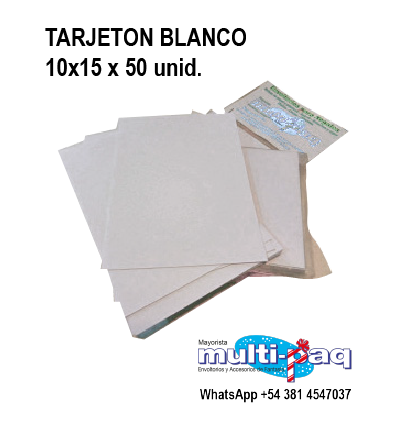 TARJETON BLANCO 10X15 50U