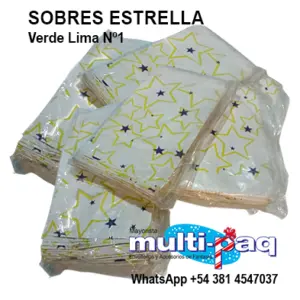 SOBRE N°1 11X17 ESTRELLA VERDE LIMA X100