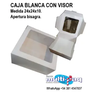 CAJA BLANCA CON VISOR 24X24X10