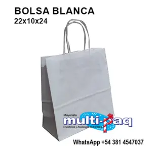 BOLSA DE PAPEL BLANCO 22X10X24