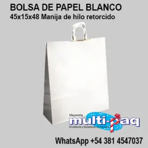 BOLSA DE PAPEL BLANCO 45X15X48